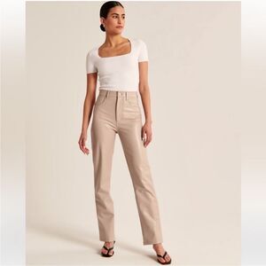 Abercrombie & Fitch Beige Straight Leg Pants